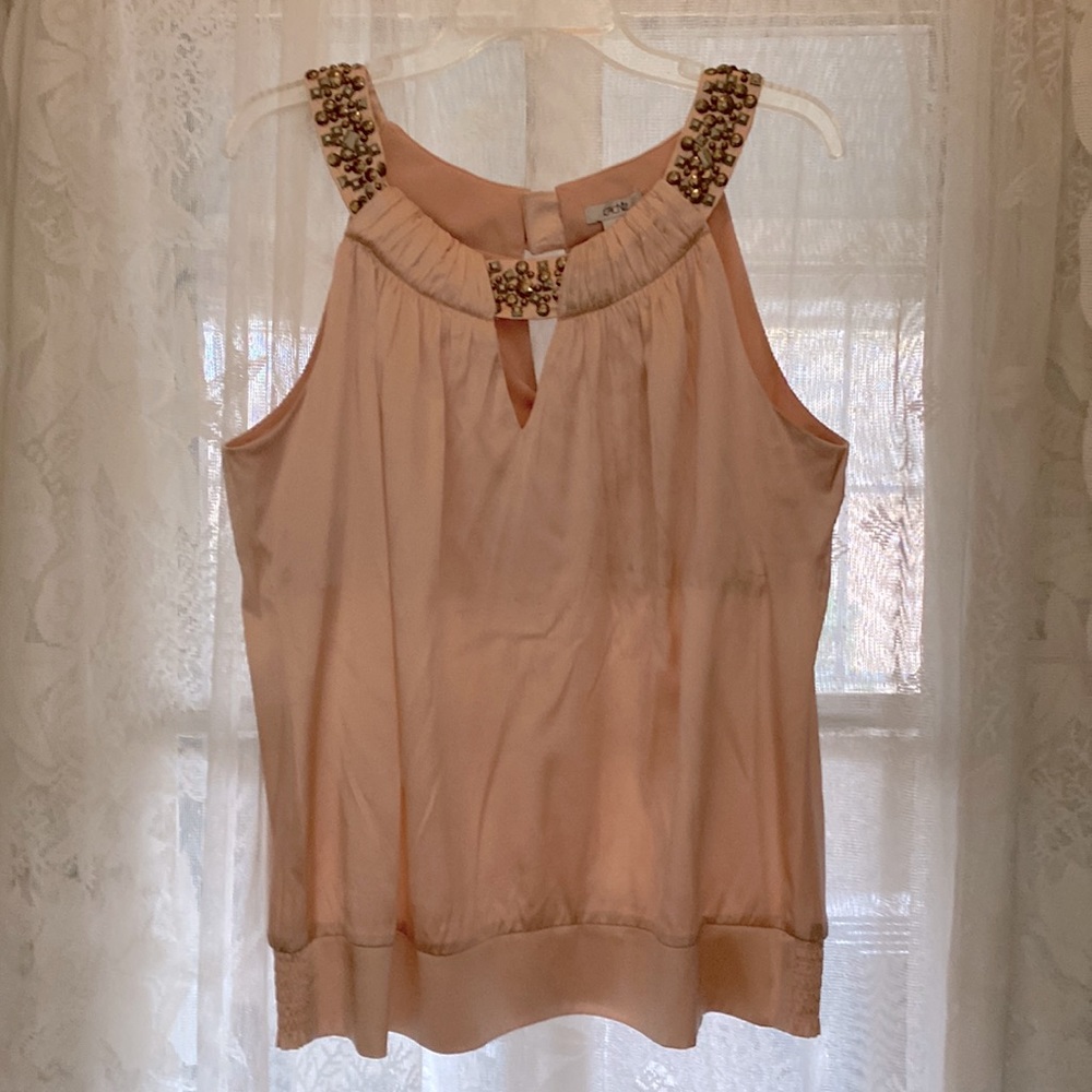 Cachet NWT Embellished Light Pink Top